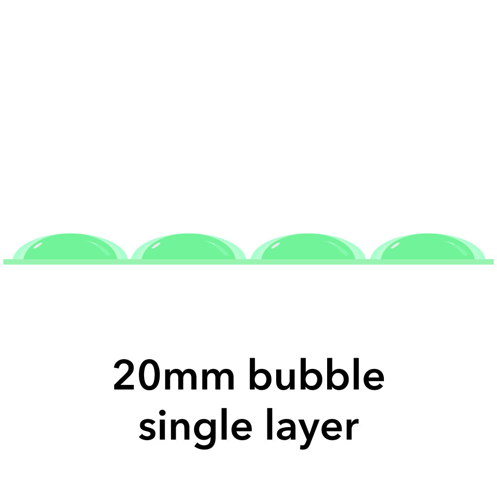 Biodegradable Bubble Wrap 20mm Single Layer Green 1.5m x 100m (Slit 750mm x 2) - Omni Packaging 
