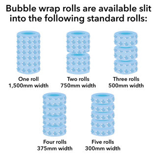 Bubble Wrap 10mm P10E-S3 Single Layer 1.5m x 100m (Slit 500mm x 3) - Omni Packaging 