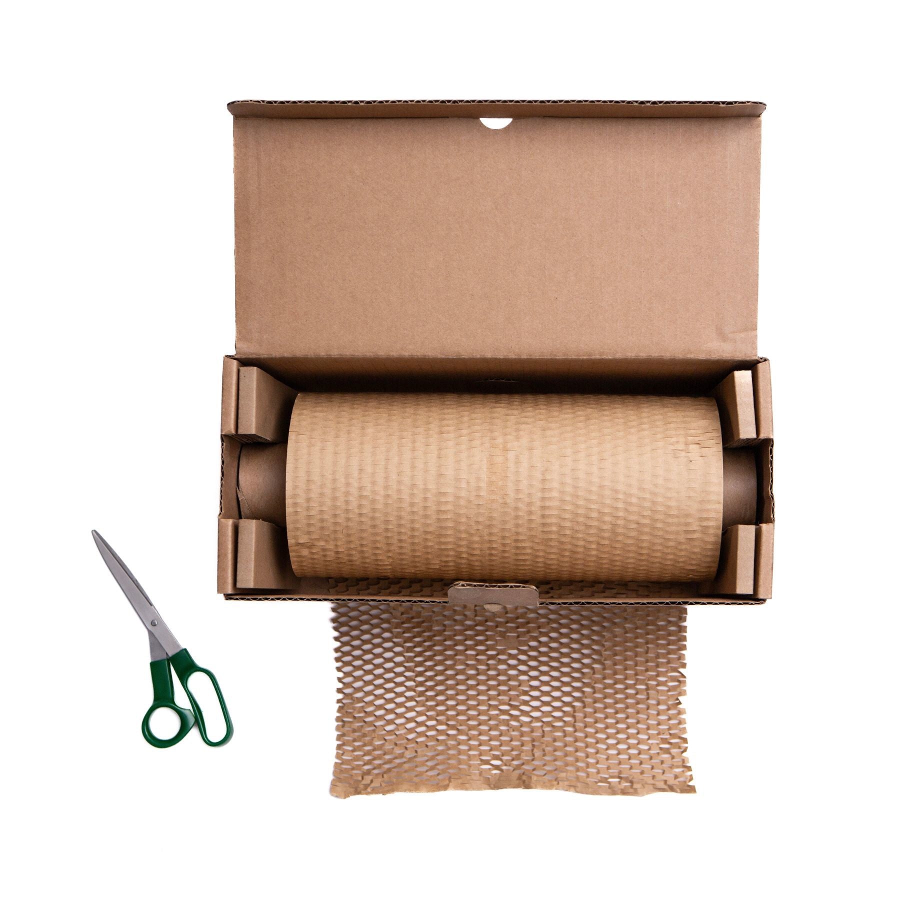 Brown Honeycomb Wrapping Paper in Dispenser Box 380mm x 80m - Omni Packaging 