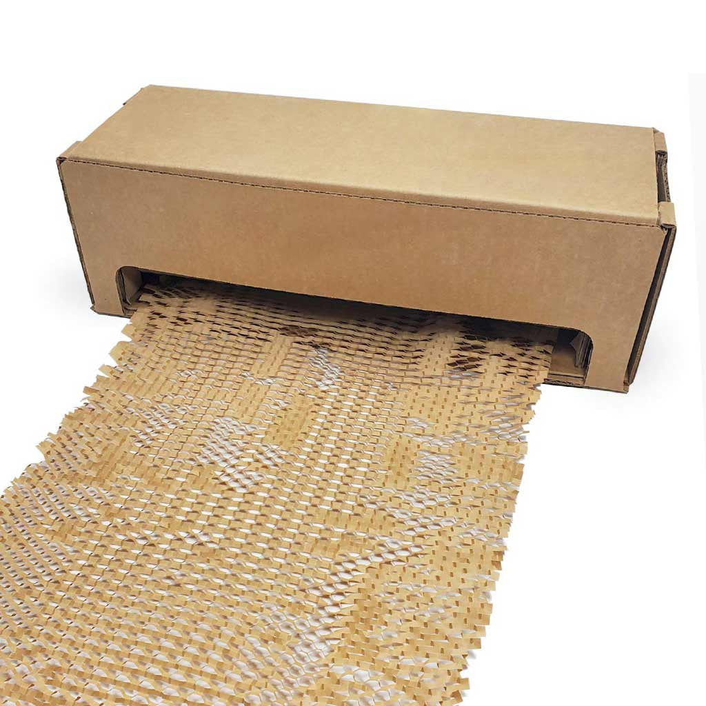 Brown Honeycomb Wrapping Paper in Dispenser Box 500mm x 80m - Omni Packaging 