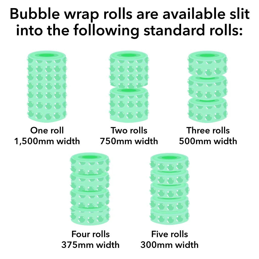Bubble Wrap EPE Ecopure Green10mm Single Layer 1.5m x 100m (Slit 750mm x 2) - Omni Packaging 