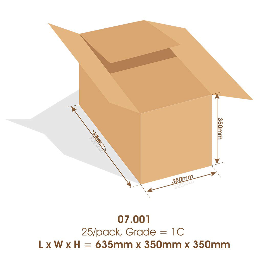 Cardboard Box Carton Brown RSC 1C 635mmL x 350mmW x 350mmH - Omni Packaging 