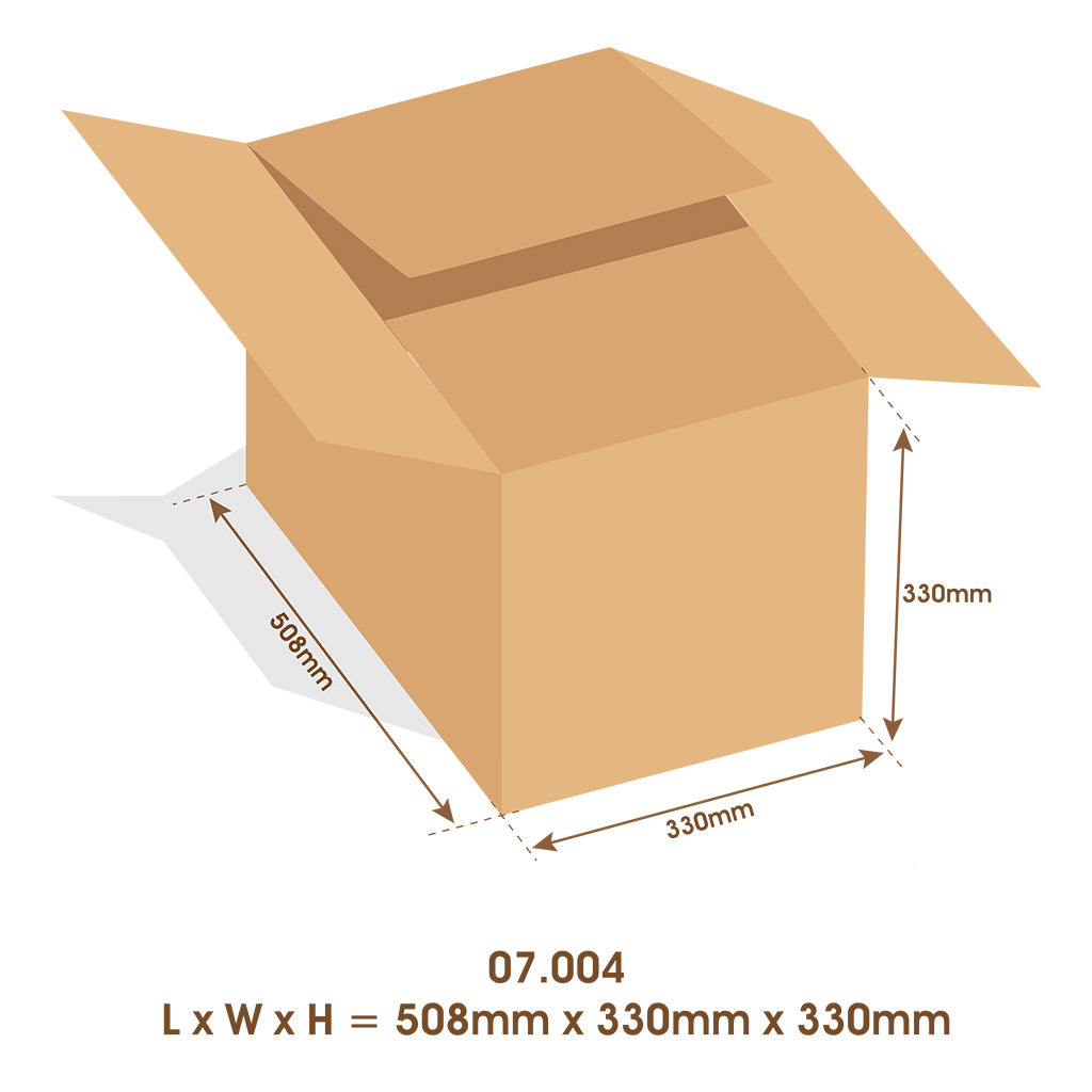 Cardboard Box Carton Brown RSC 3C 508mmL x 330mmW x 330mmH - Omni Packaging 