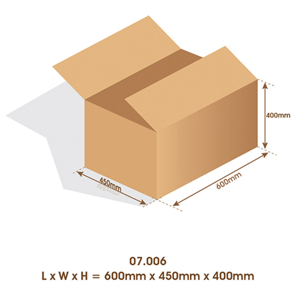 Cardboard Box Carton Brown RSC 3C 600mmL x 450mmW x 400mmH - Omni Packaging 
