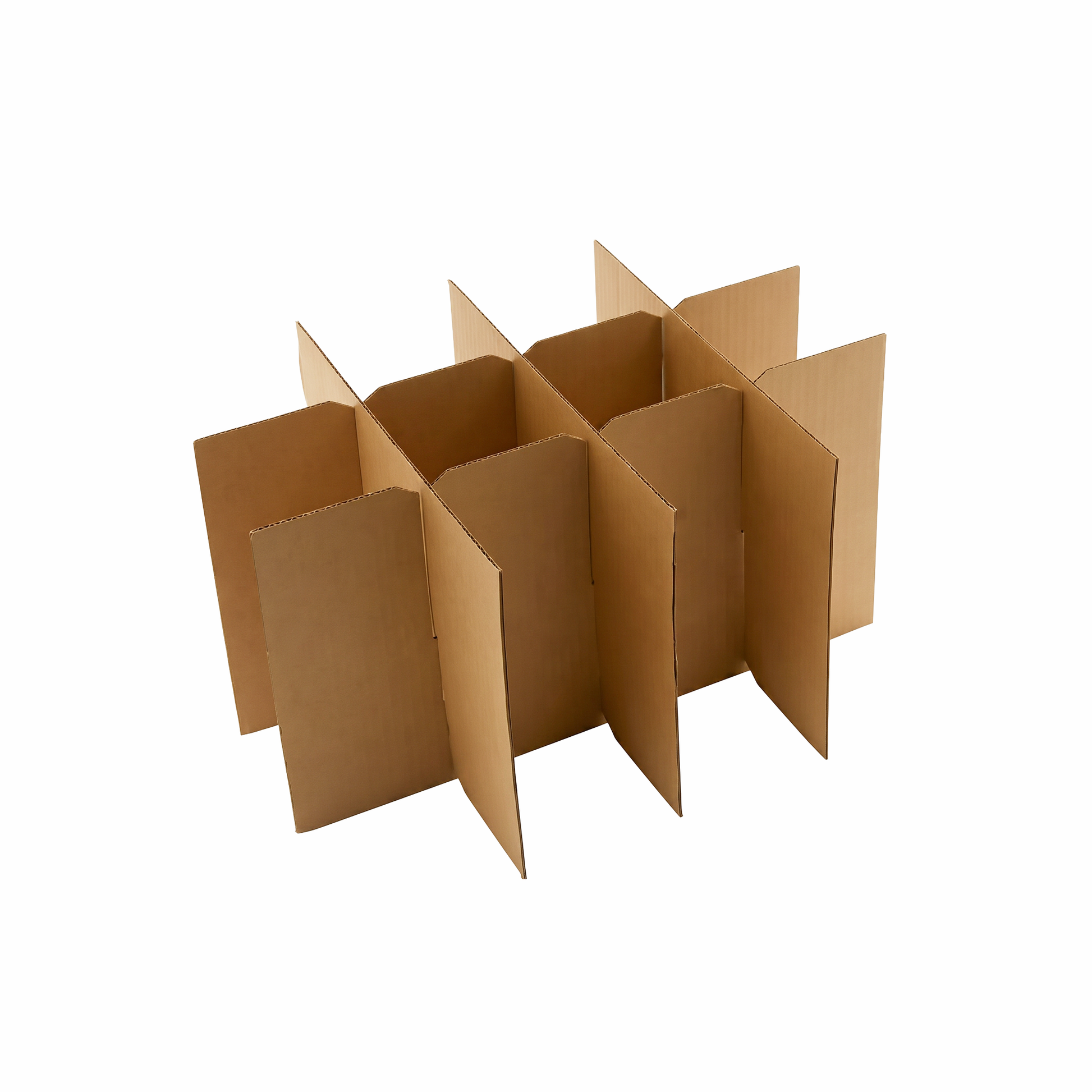 Unassembled Divider for 12 Pack Wine Carton 07.063 Brown Cardboard RSC 4B7 343mmL x 249mmW x 345mmH - Omni Packaging 