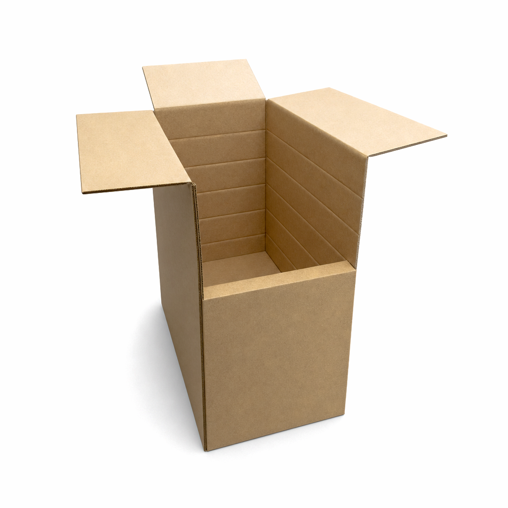 Adjustable Height Cardboard Box Brown RSC 3C 190mmW x 380mmL x 310mmH Scorelines every 50mm - Omni Packaging 