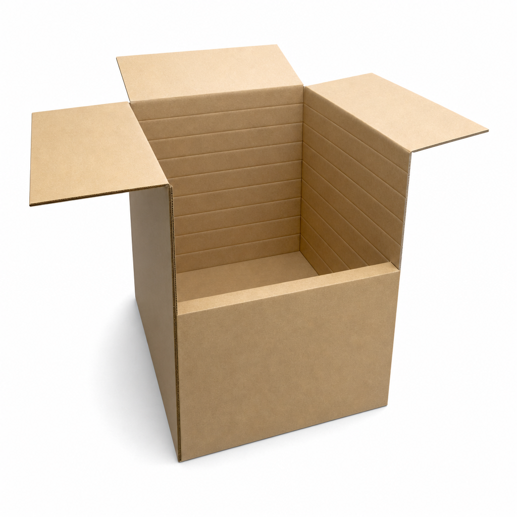 Adjustable Height Cardboard Box Brown RSC 3C 410mmW x 510mmL x 360mmH Scorelines every 50mm - Omni Packaging 