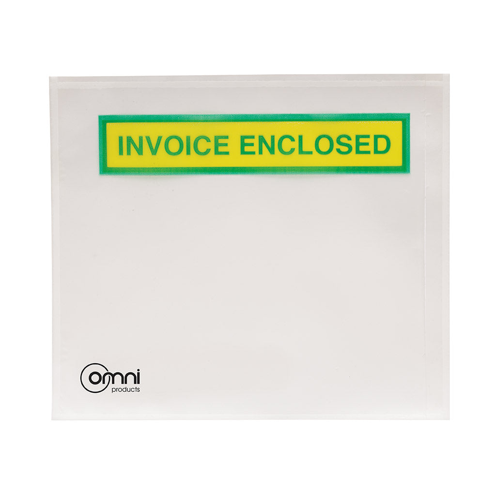 Invoice Enclosed Document Envelopes White 150mm x 125mm 1000/ctn - Omni Packaging 