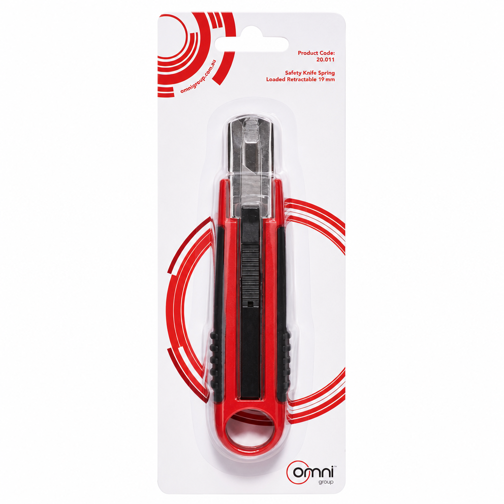 Safety Knife Spring Loaded Retractable 18mm - Omni Packaging 
