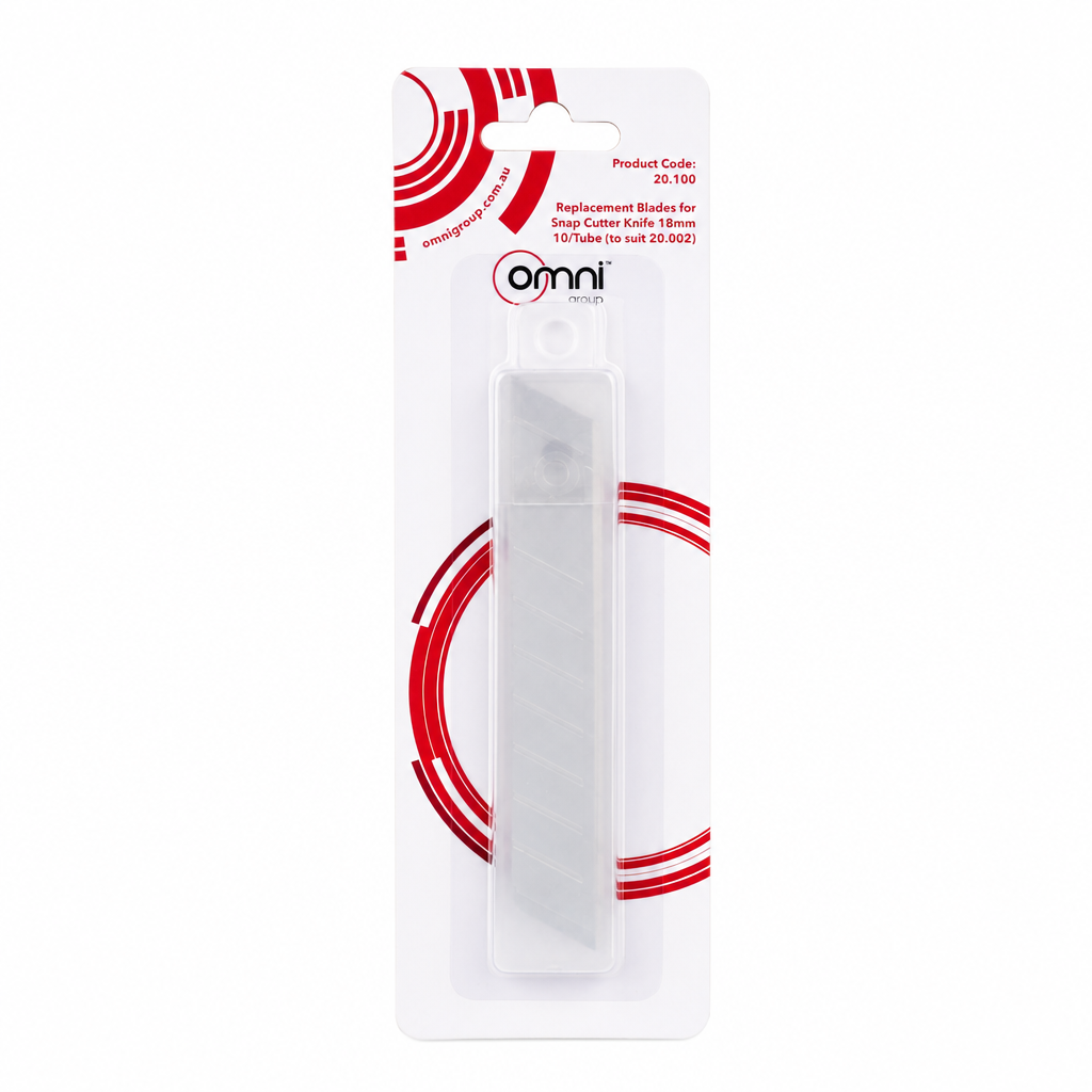 Snap Cutter Knife Blade Omni 1404-L Snap Off 18mm 10/Tube - Omni Packaging 