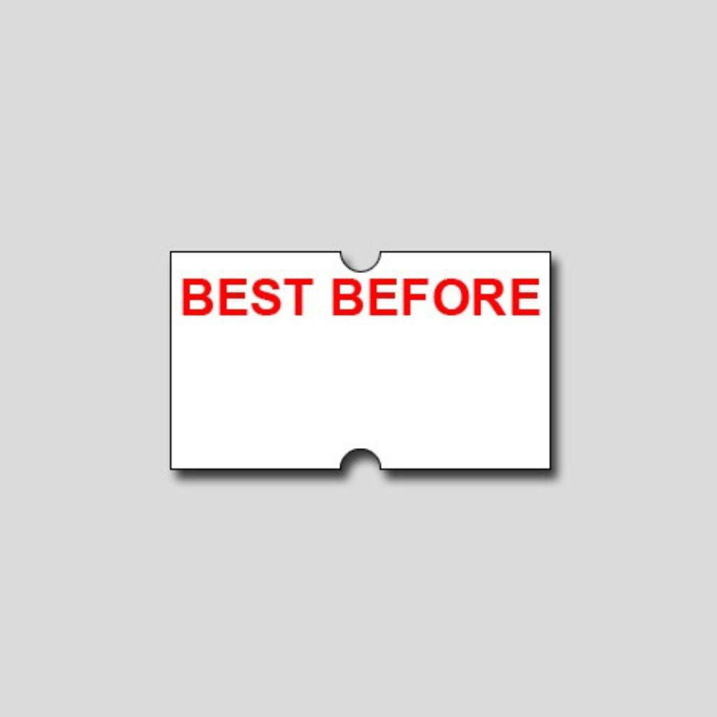 Best Before Labels Freezer Grade 21 x 12mm White 1000 labels/roll (10 Rolls per Ctn) - Omni Packaging 
