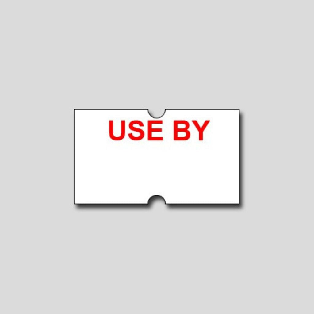 Use By Labels Freezer Grade 21 x 12mm White 1000 labels/roll 10 rolls/ctn - Omni Packaging 