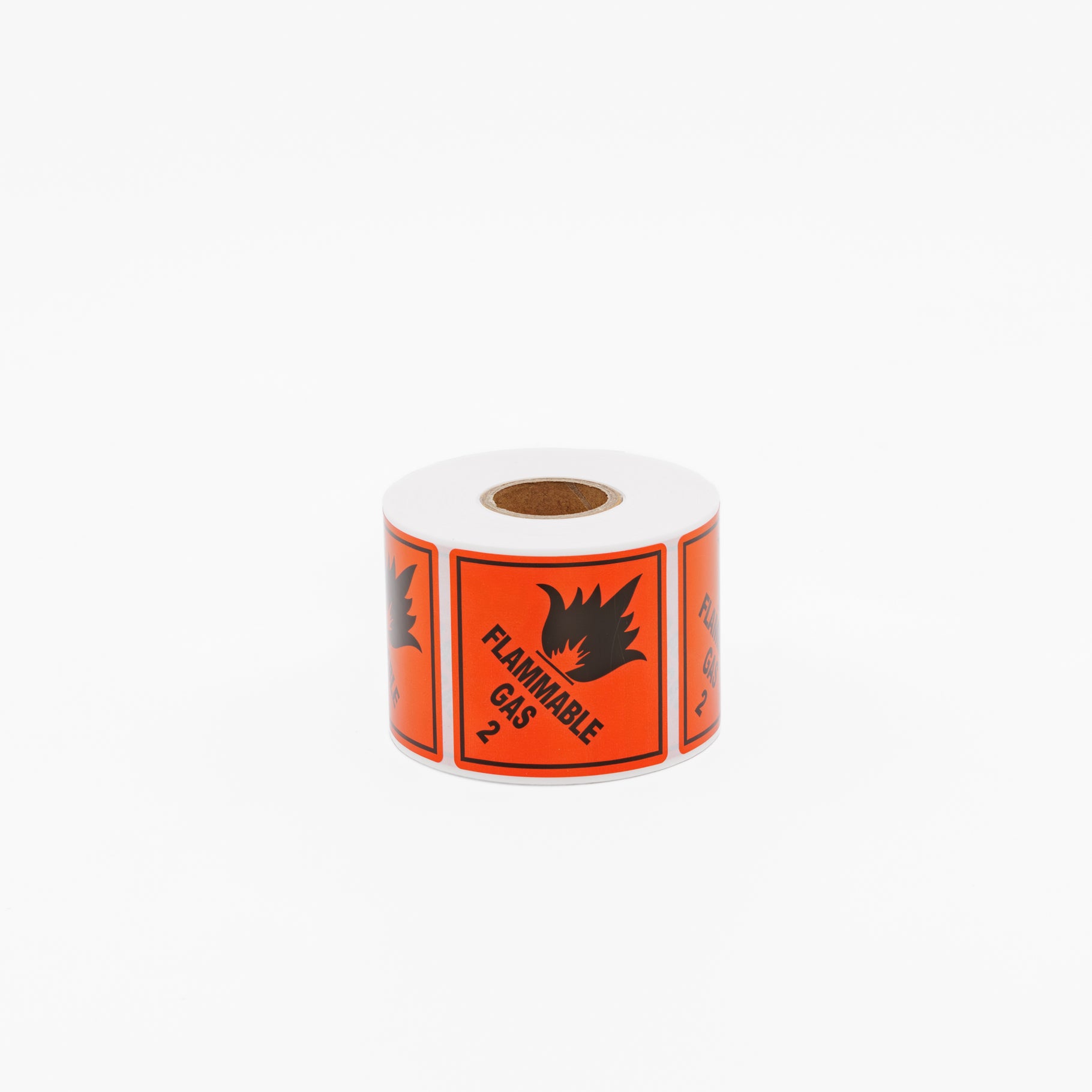 Flammable Gas 2 Label - Dangerous Goods Stickers 50mm x 50mm 500/Roll - Omni Packaging 