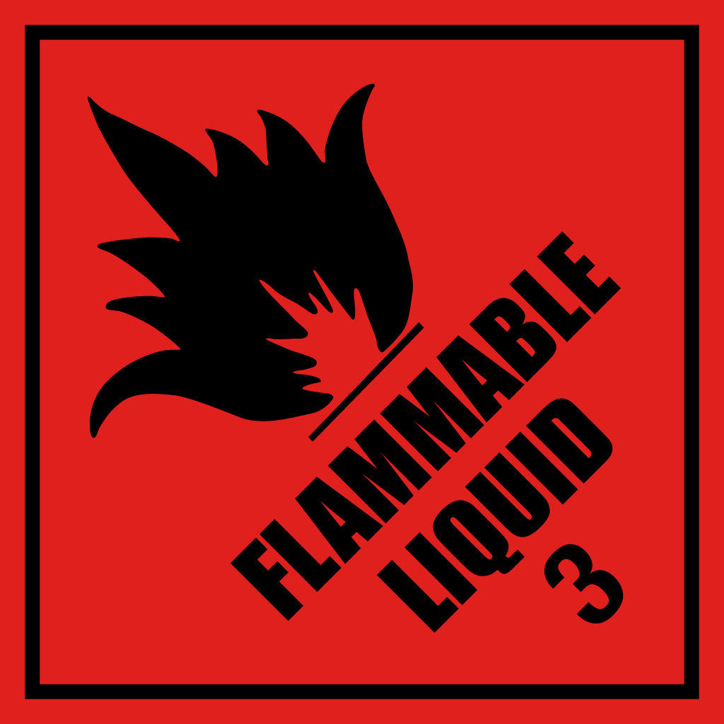 Flammable Liquid 3 Ripper Label – PVC Perforated Dangerous Goods 100mm x 100mm 500/Roll - Omni Packaging 