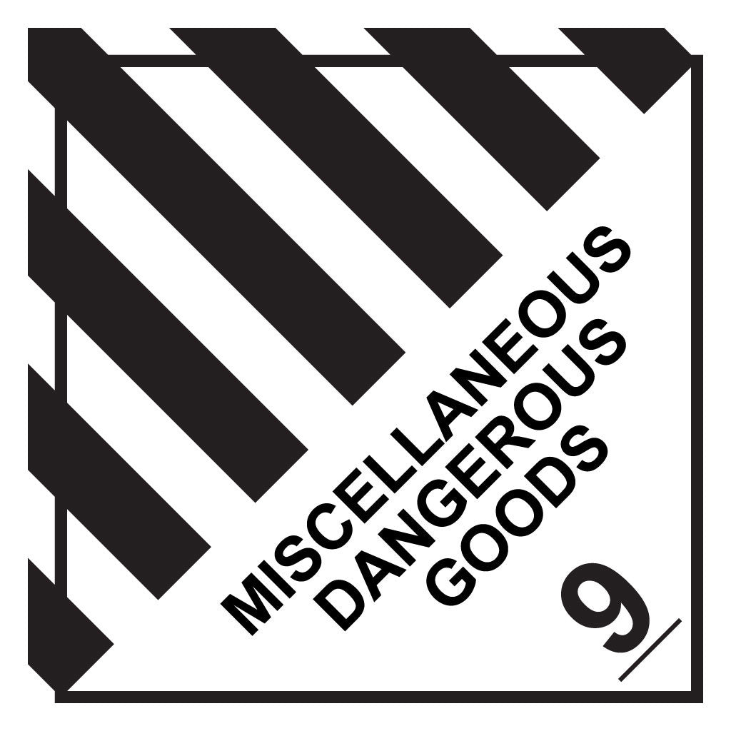 Miscellaneous Dangerous Goods 9 Sticker 100mm x 100mm 500/Roll - Omni Packaging 