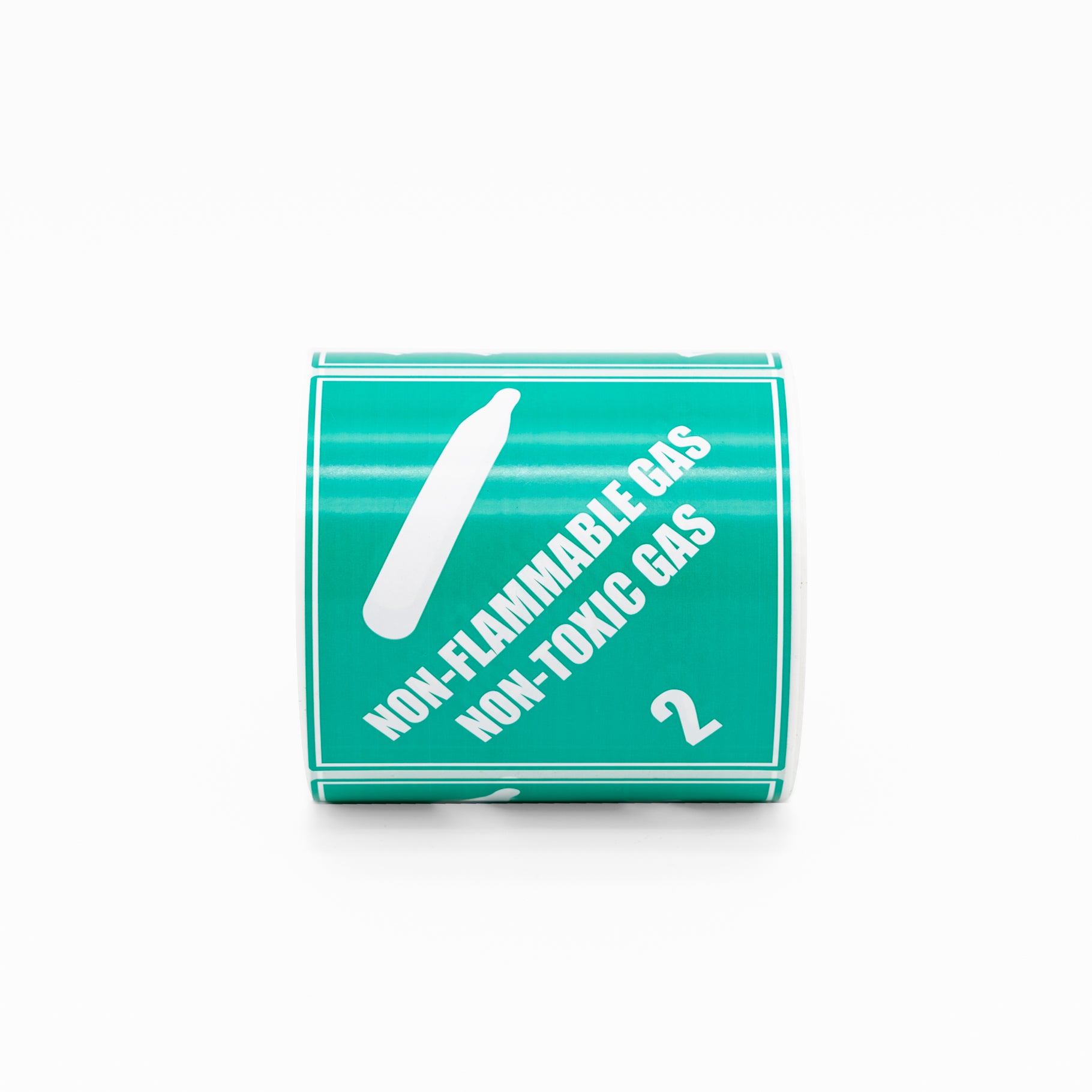 Non Flammable/Non Toxic Gas 2 Label – Dangerous Goods Labels 100mm x 100mm 500/Roll - Omni Packaging 