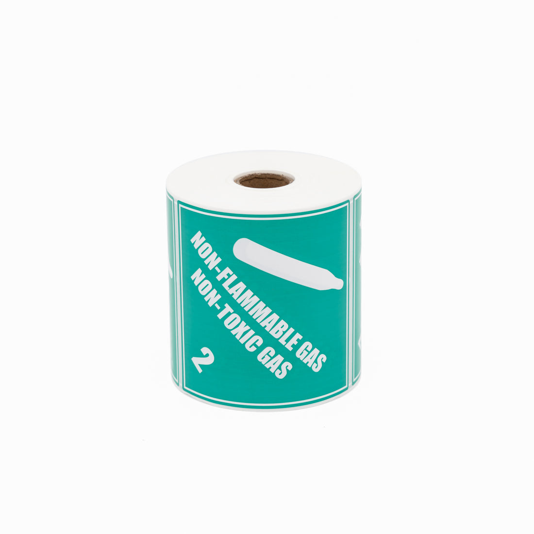 Non Flammable/Non Toxic Gas 2 Label – Dangerous Goods Labels 100mm x 100mm 500/Roll - Omni Packaging 