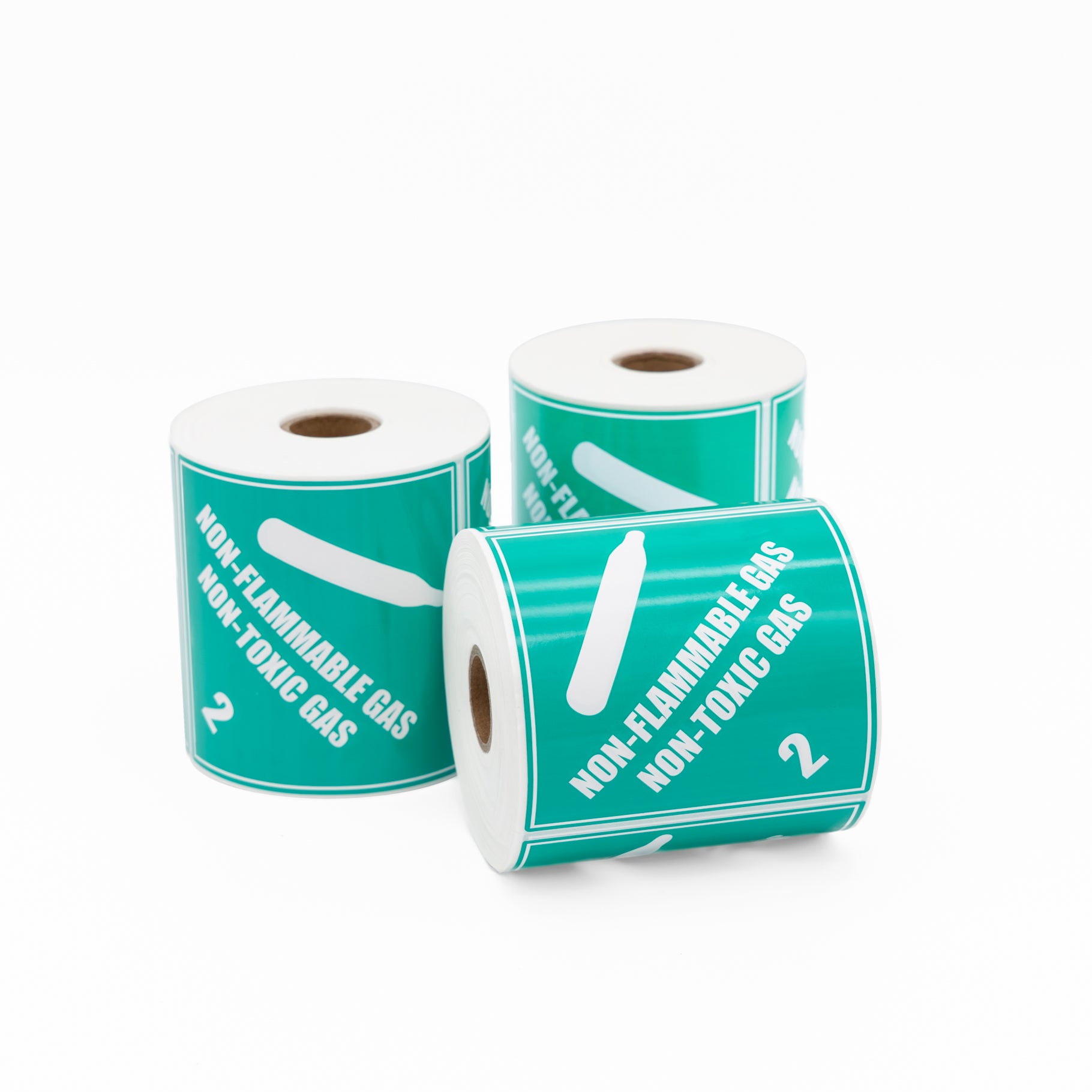 Non Flammable/Non Toxic Gas 2 Label – Dangerous Goods Labels 100mm x 100mm 500/Roll - Omni Packaging 