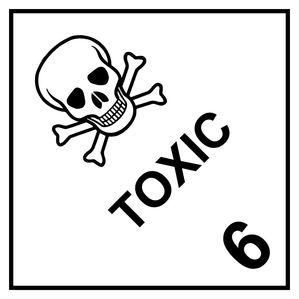 Toxic 6 Label – PVC Perforated Dangerous Goods 100mm x 100mm 500/Roll - Omni Packaging 