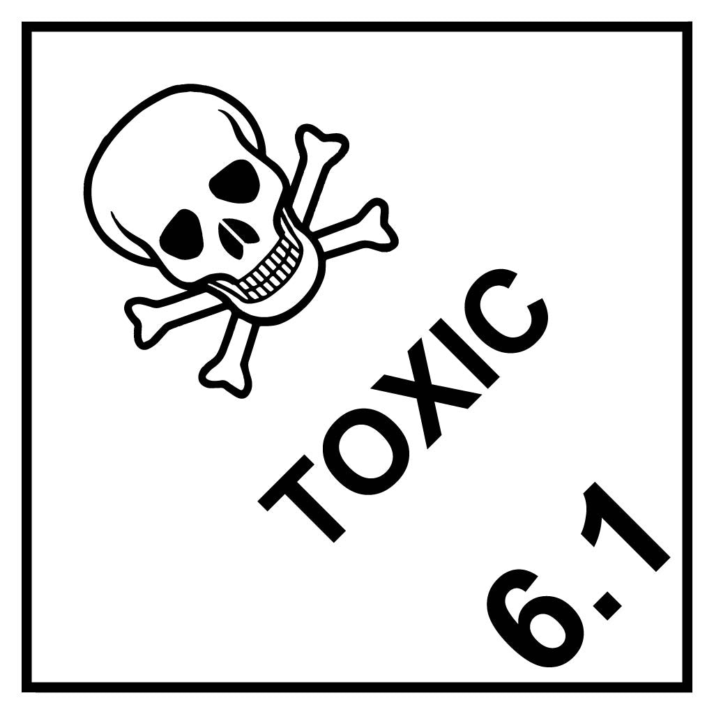 Toxic 6.1 Label – PVC Perforated Dangerous Goods 100mm x 100mm 500/Roll - Omni Packaging 