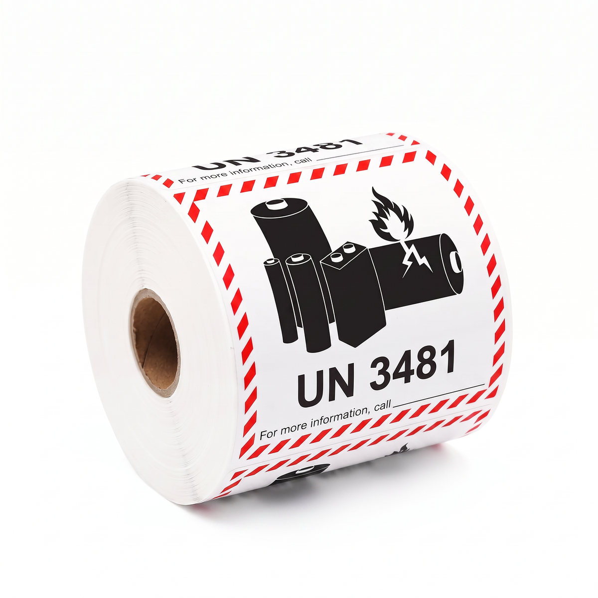 UN3481 Lithium Battery Sticker - Dangerous Goods 100mm x 100mm 500/Roll