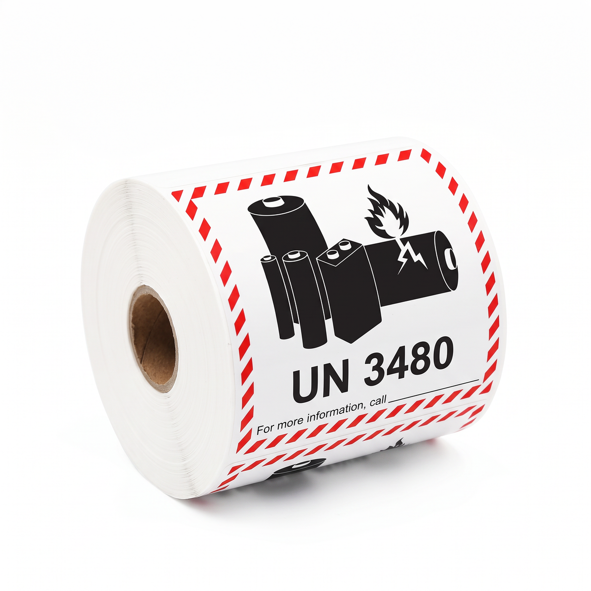 UN3480 Lithium Battery Sticker - Dangerous Goods 100mm x 100mm 500/Roll - Omni Packaging 