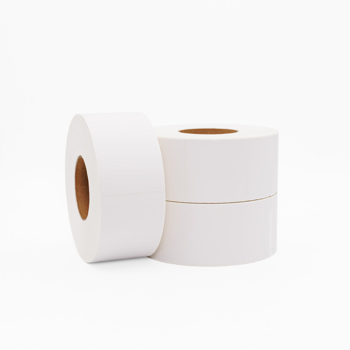 Thermal Direct Label Paper White Permanent 75mm x 75mm Perf. 1750/roll 76mm core - Omni Packaging 