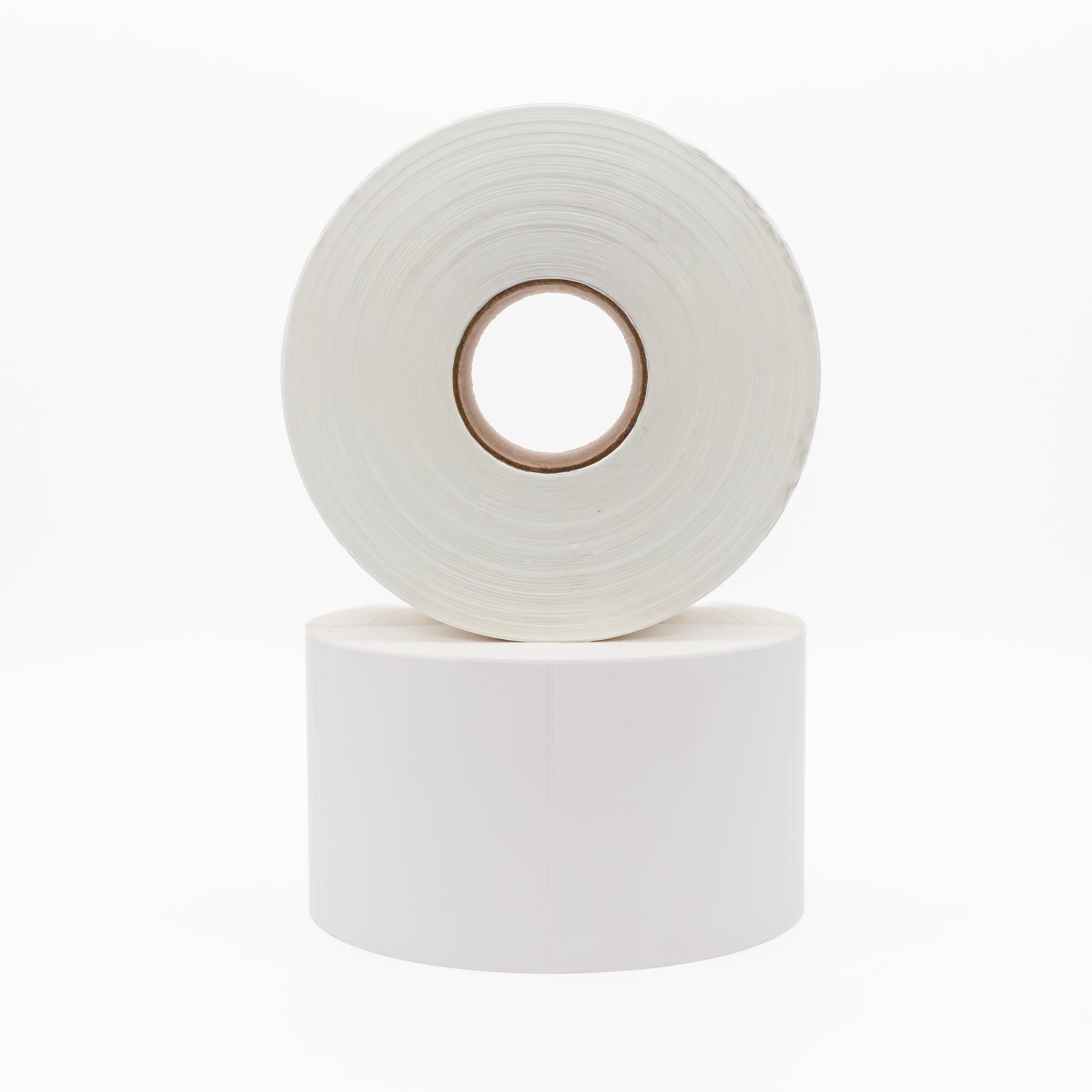 Thermal Direct Label Paper White Permanent 127mm x 127mm Perf. 1100/roll 76mm core - Omni Packaging 