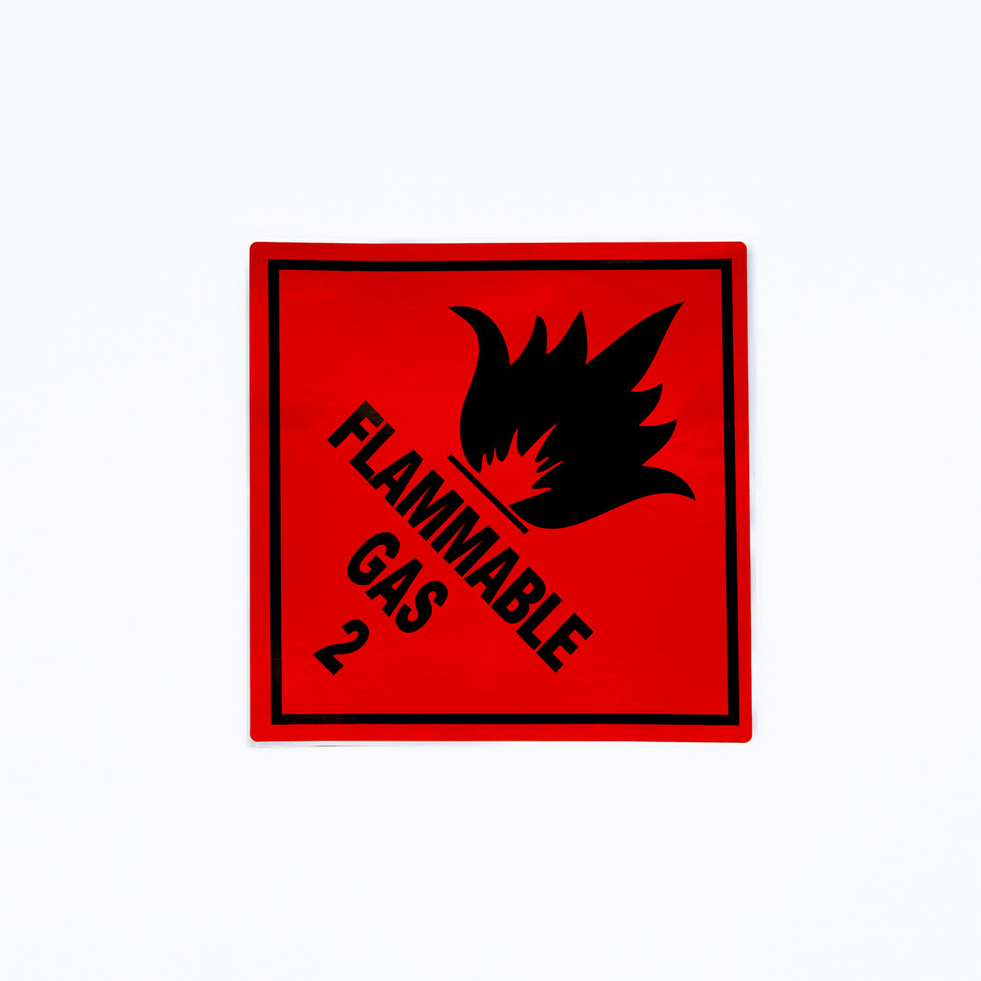 Flammable Gas 2 Label - Dangerous Goods Container Poly Labels 250mm x 250mm 25/Pack - Omni Packaging 