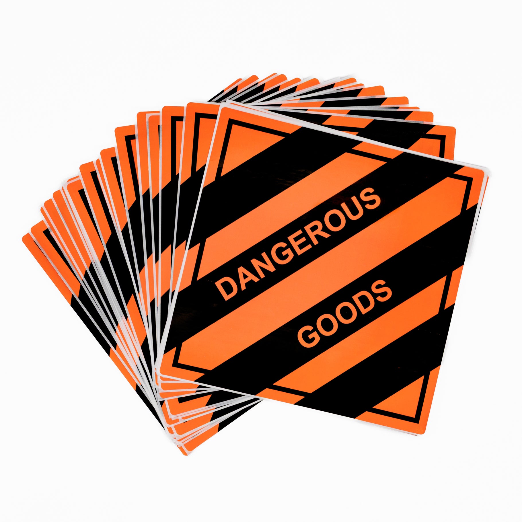 Dangerous Goods Orange/Black Container Poly Label 250mm x 250mm 25/Pack - Omni Packaging 