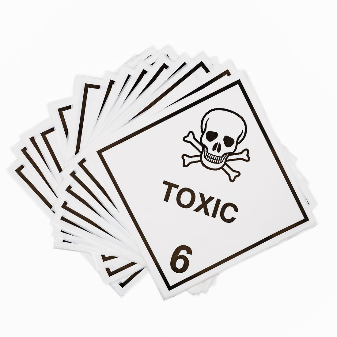 Toxic 6 Sticker – Dangerous Goods Container Poly Label 250mm x 250mm 25/Pack - Omni Packaging 