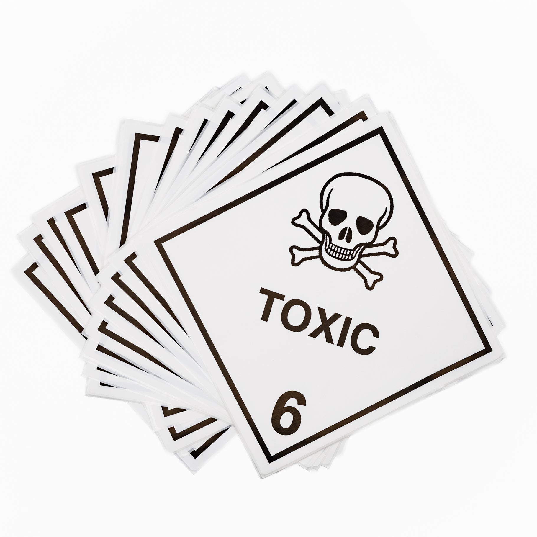 Toxic 6 Sticker – Dangerous Goods Container Poly Label 250mm x 250mm 25/Pack - Omni Packaging 