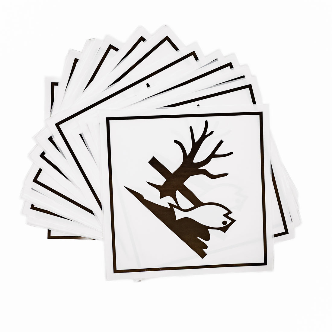 Marine Pollutant Sticker Dangerous Goods Container Poly Label 250mm x 250mm 25/Pack - Omni Packaging 
