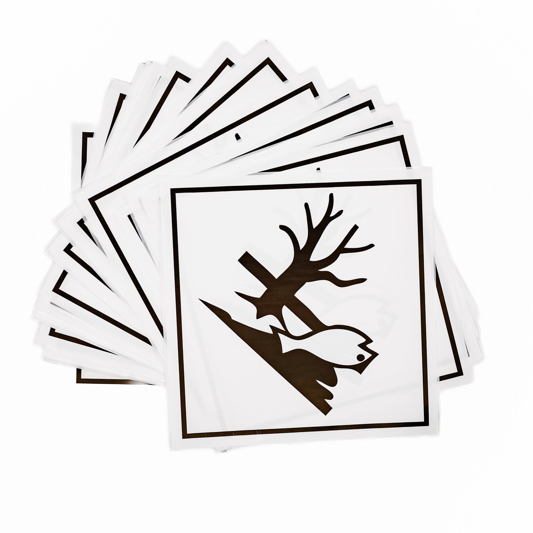 Marine Pollutant Sticker Dangerous Goods Container Poly Label 250mm x 250mm 25/Pack - Omni Packaging 
