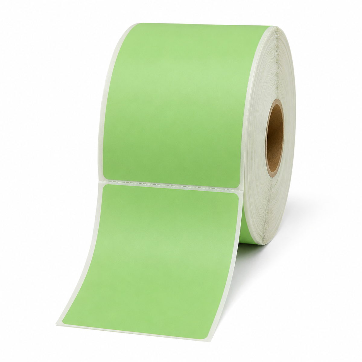 Thermal Direct Label Paper Green Permanent 51mm x 75mm Perf. 500/roll 25mm core - Omni Packaging 