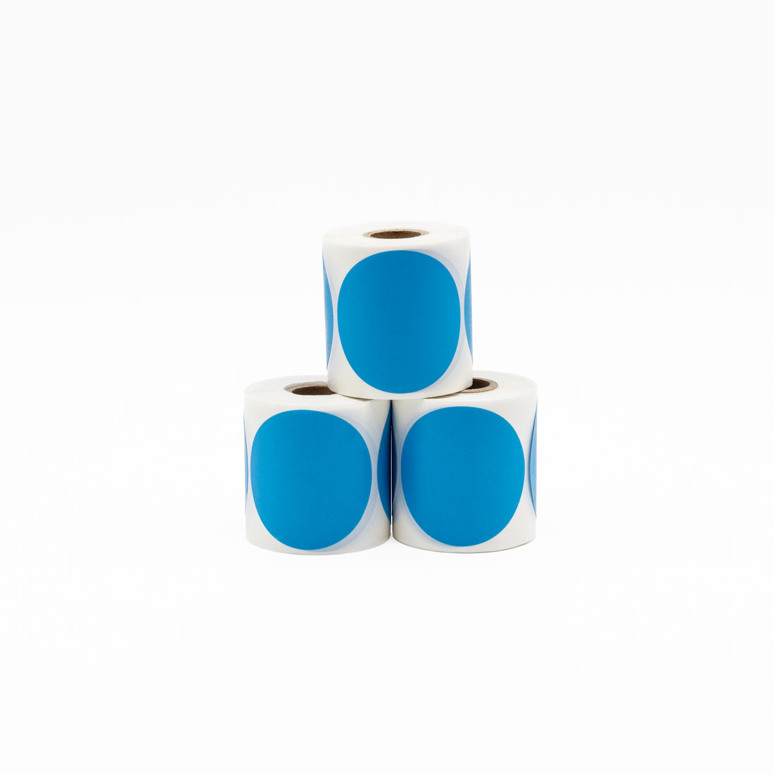 Stock Label Dots Blue 55mm 250 labels/roll - Omni Packaging 