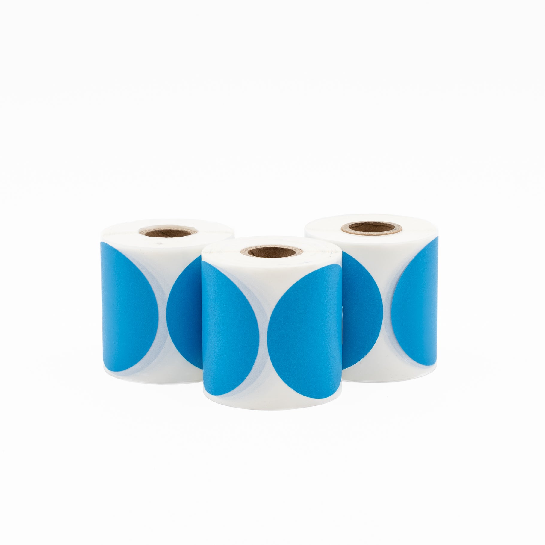 Stock Label Dots Blue 55mm 250 labels/roll - Omni Packaging 
