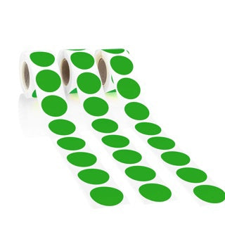 Green Round Label Dots 55mm 250 labels/roll - Omni Packaging 
