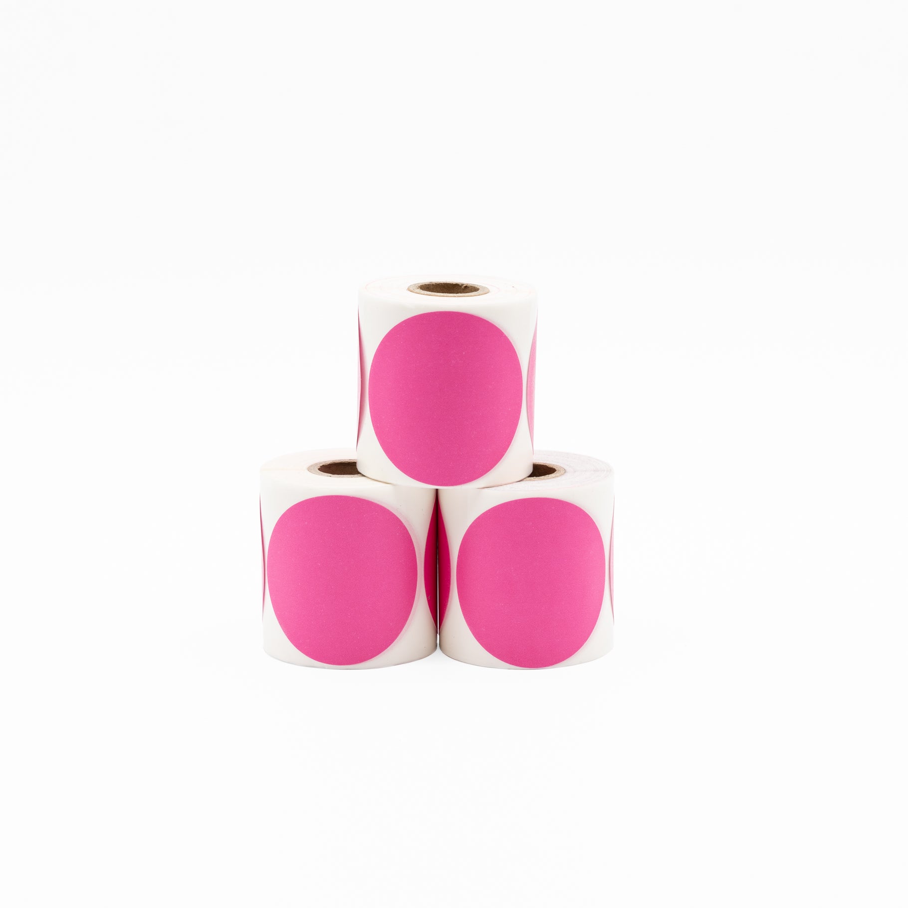 Stock Label Dots Pink 55mm 250 labels/roll - Omni Packaging 