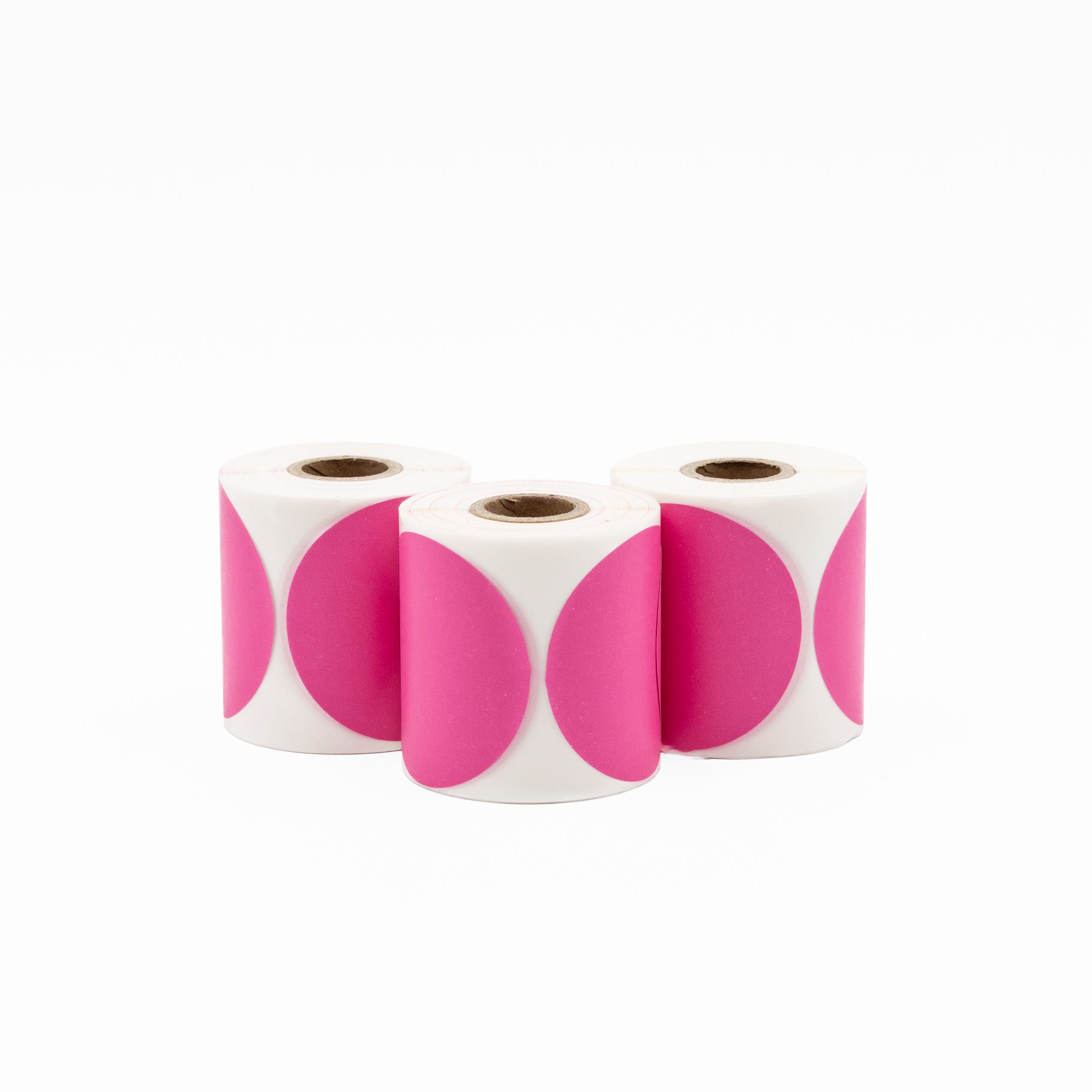 Stock Label Dots Pink 55mm 250 labels/roll - Omni Packaging 