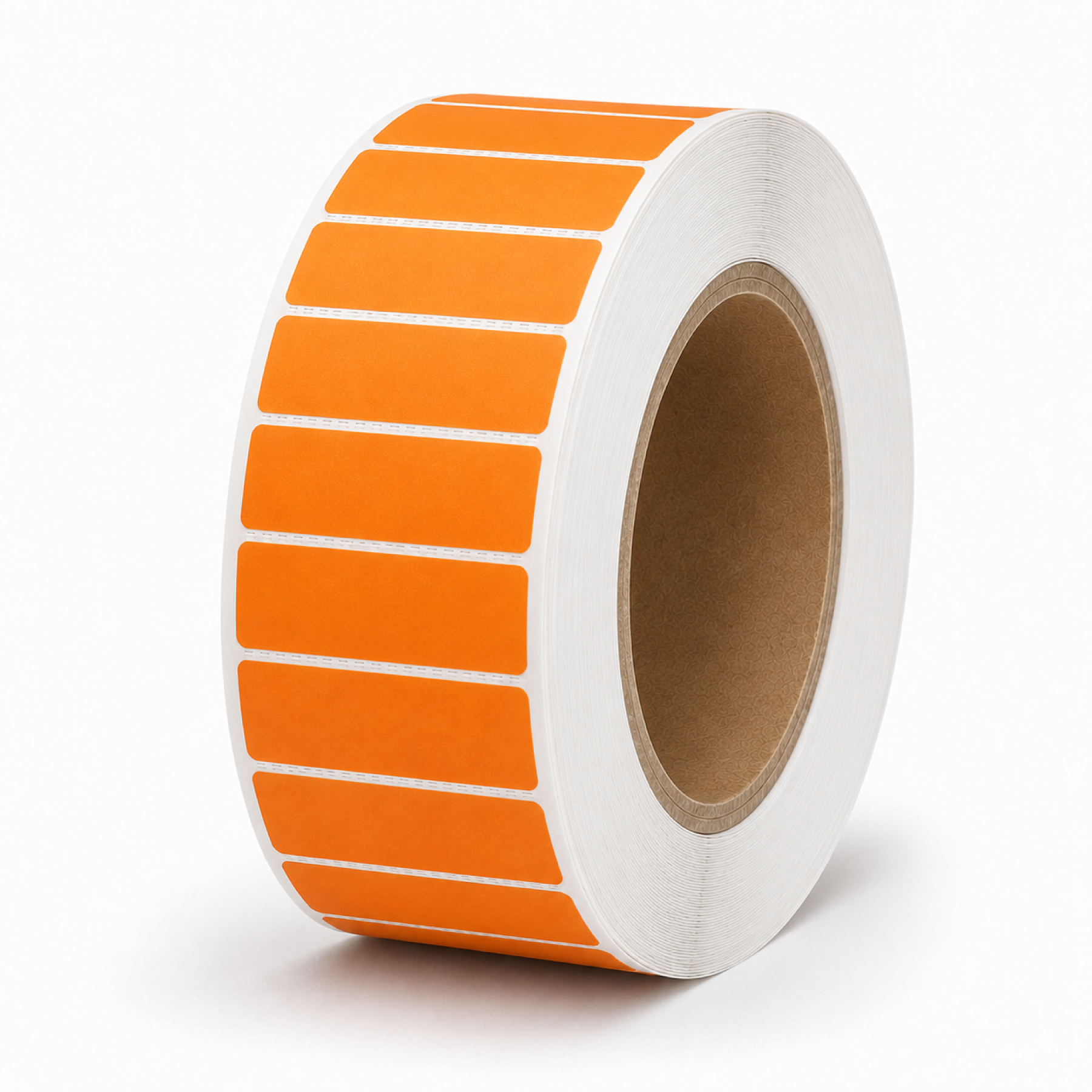 Thermal Transfer Label Paper Orange Permanent 51mm x 25mm Perf. 5100/roll 76mm core - Omni Packaging 