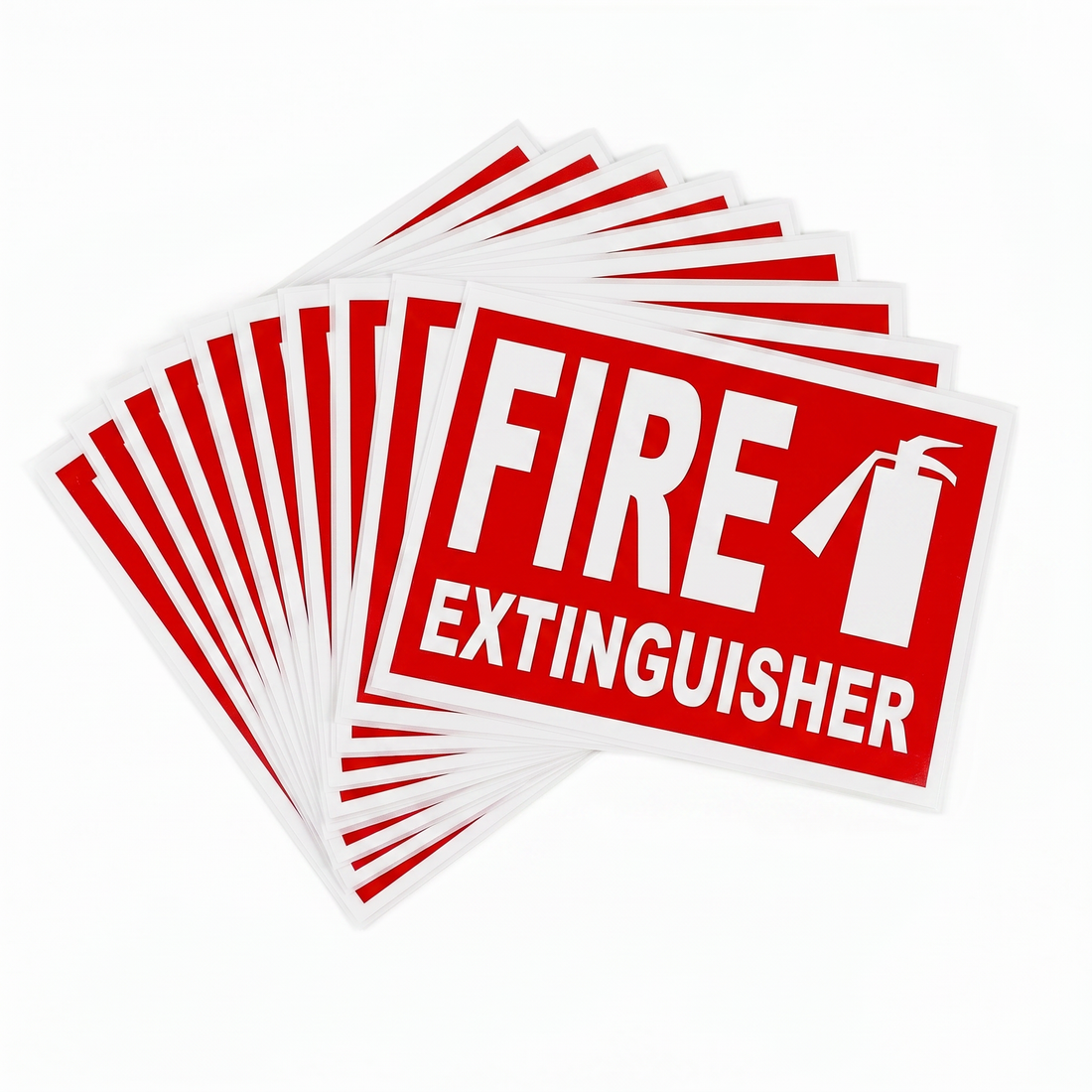 FIRE EXTINGUISHER Label - Laminated, weatherproof PET 125mm X 175mm 5/pack - Omni Packaging 