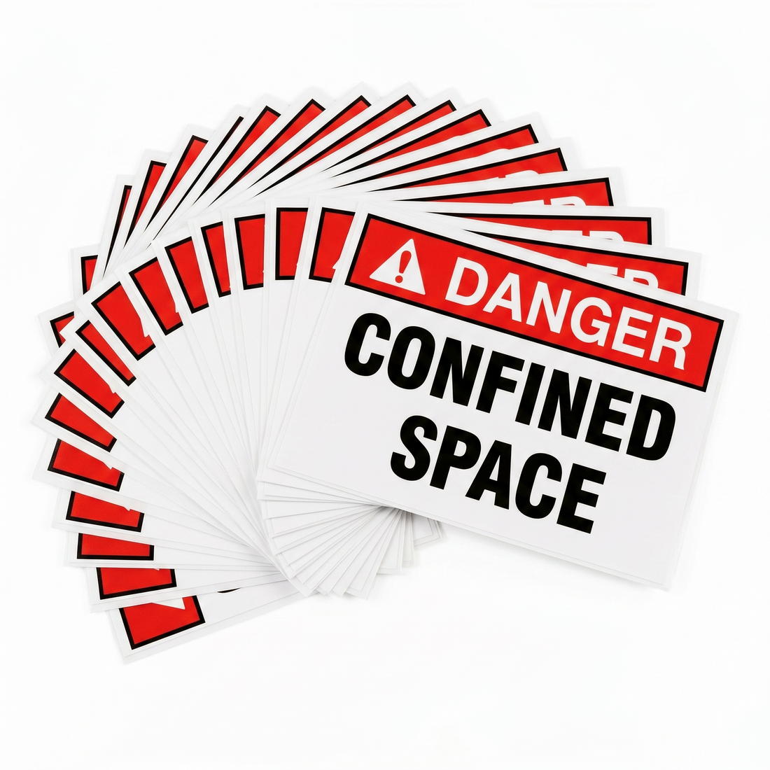 DANGER CONFINED SPACE Laminated Weatherproof PET Label 125mm x 175mm 5 Pack