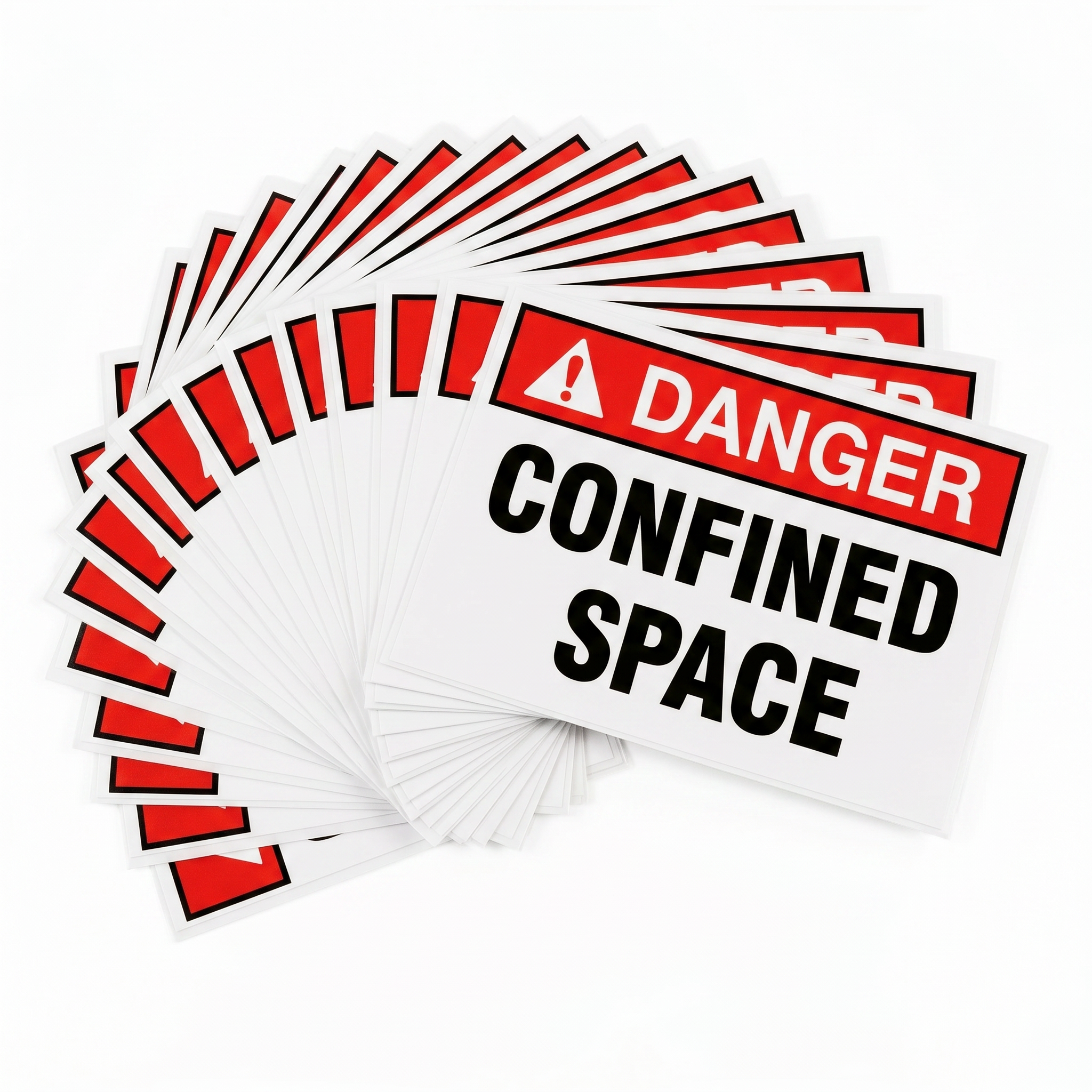 DANGER CONFINED SPACE Laminated Weatherproof PET Label 125mm x 175mm 5 Pack