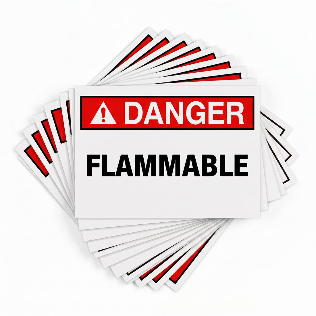 DANGER FLAMMABLE Laminated Weatherproof PET Label 125mm x 175mm 5 Pack