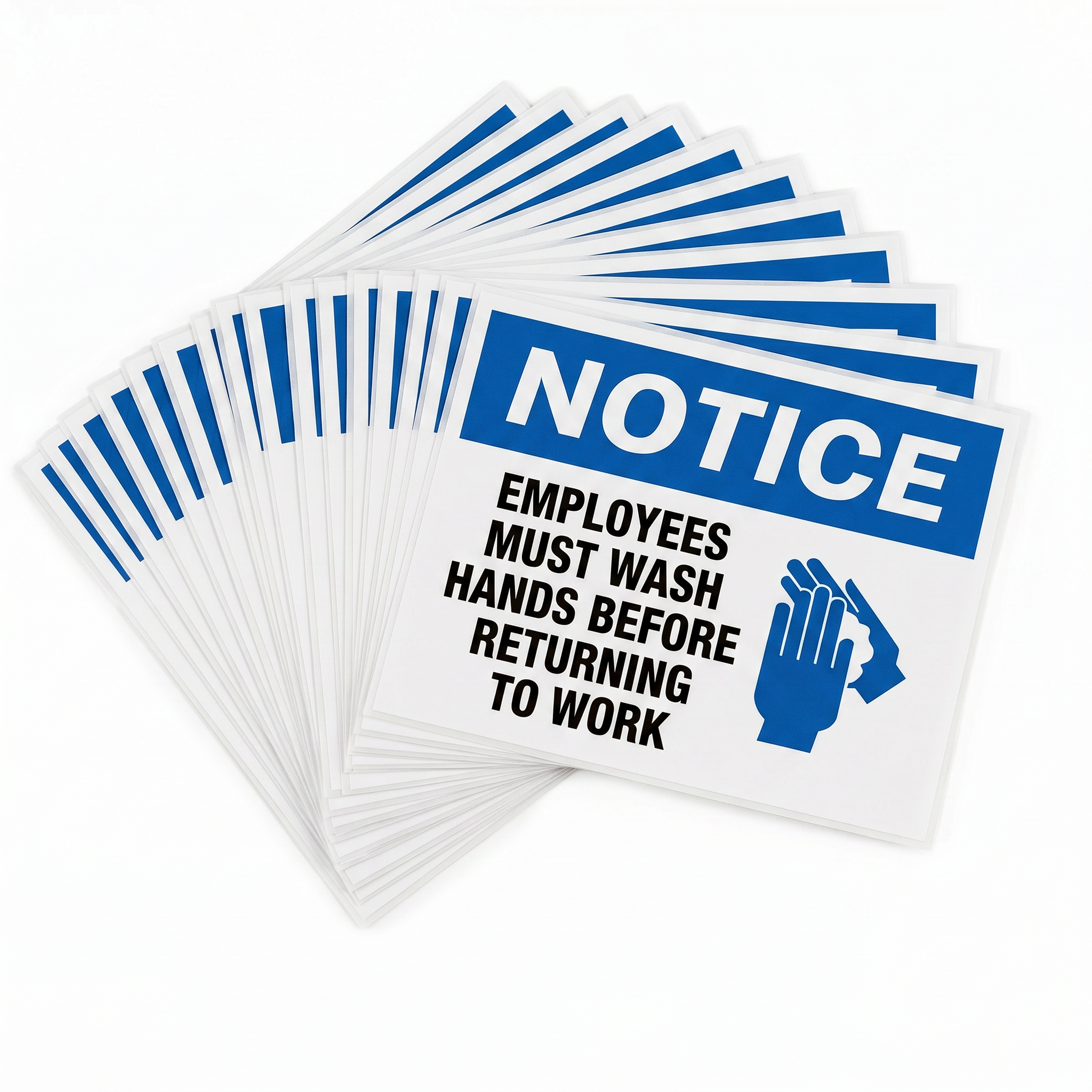 NOTICE WASH HANDS Laminated Weatherproof PET Label 125mm x 175mm 5 Pack