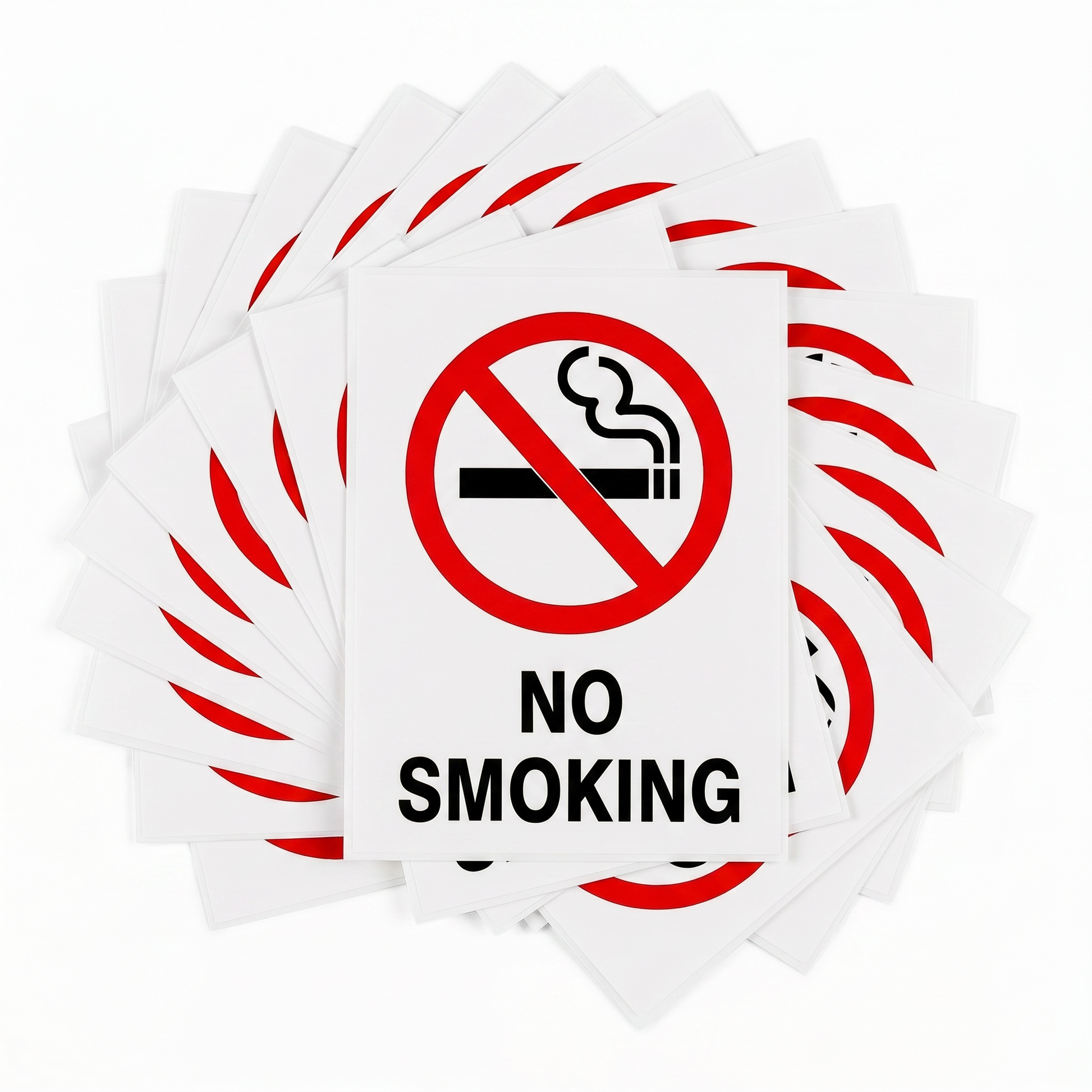 NO SMOKING Laminated Weatherproof PET Label 125mm x 175mm 5 Pack