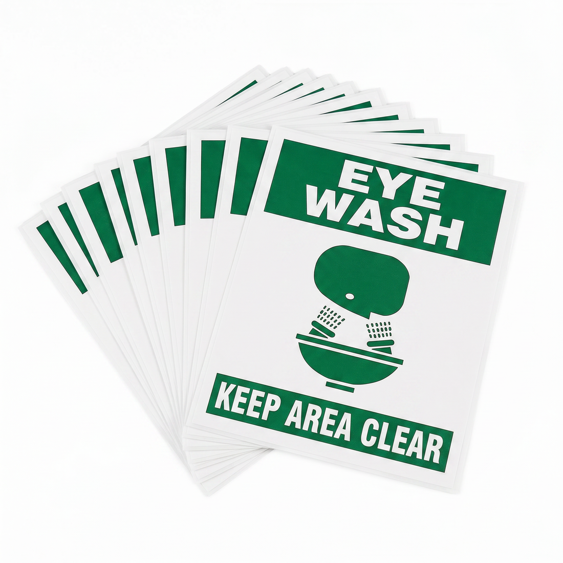 EYE WASH Laminated Weatherproof PET Label 125mm x 175mm 5 Pack