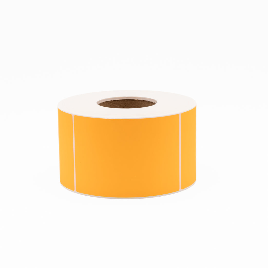 Thermal Direct Label Paper Fl. Orange Permanent 102mm x 152mm Perf. 1000/roll 76mm core - Omni Packaging 