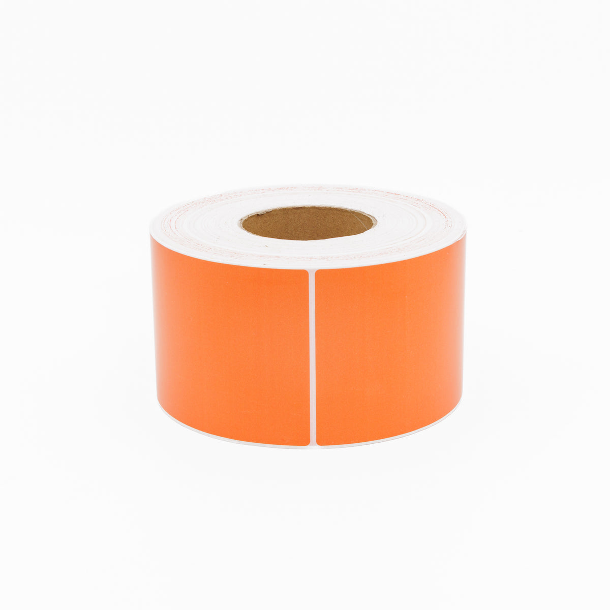 Thermal Direct Label Paper Orange Permanent 102mm x 152mm Perf. 1000/roll 76mm core - Omni Packaging 